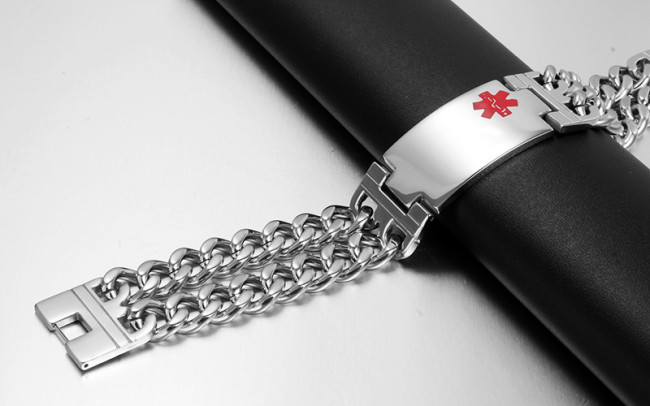 Wholesale Stainless Steel Double Chain Medical Bracelets