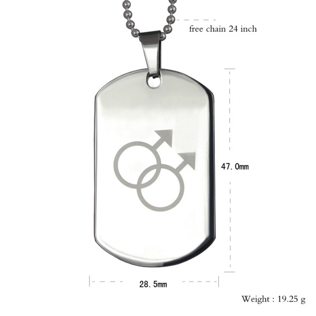 Wholesale Stainless Steel Double Male Sign Pride Jewelry
