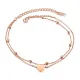 Wholesale Stainless Steel Womens Double Layer Heart Anklet