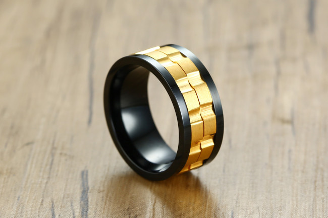Wholesale Stainless Steel Men's Gear Rotating Ring
