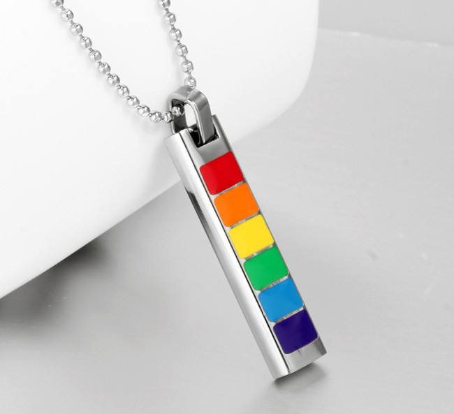 Wholesale Stainless Steel Rainbow Bar Pendant