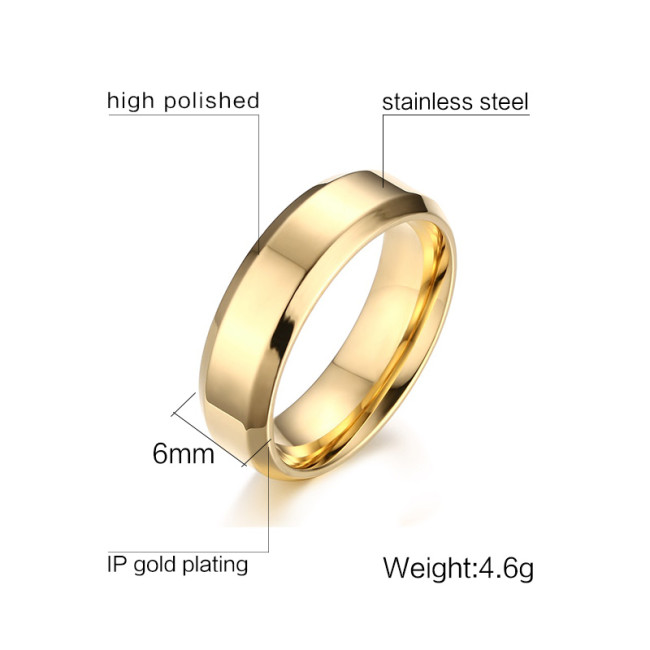 Wholesale Stainless Steel 6mm Engravable Comfort Fit Band Ring