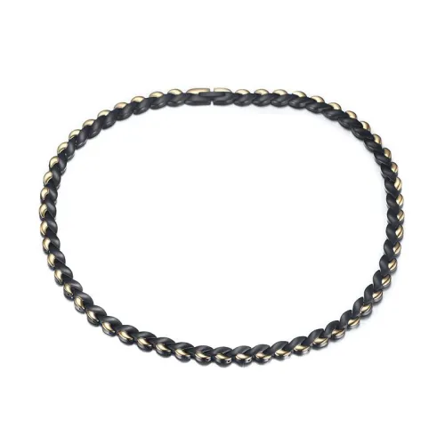 Wholesale Stainless Steel Two Tone Magnetic Therapy Necklace