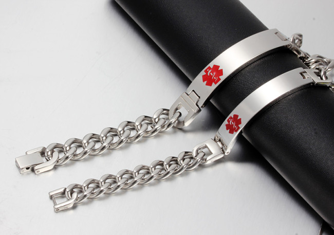 Wholesale Stainless Medical Alert Bracelet with ID Tag