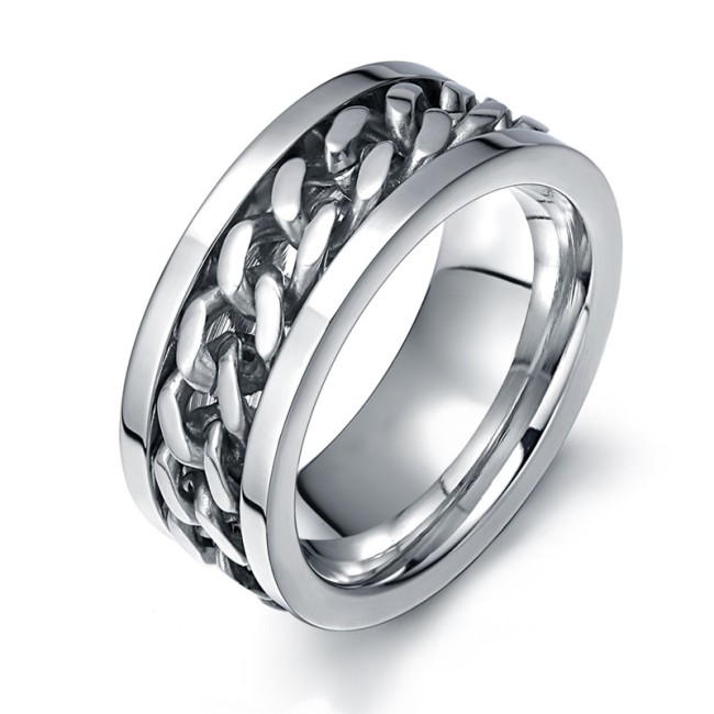 Wholesale Stainless Steel Mens Rings with Chain