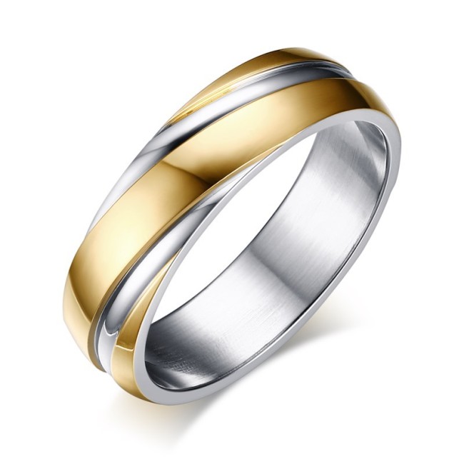 Wholesale Stainless Steel  Mens Gold Wedding Bands
