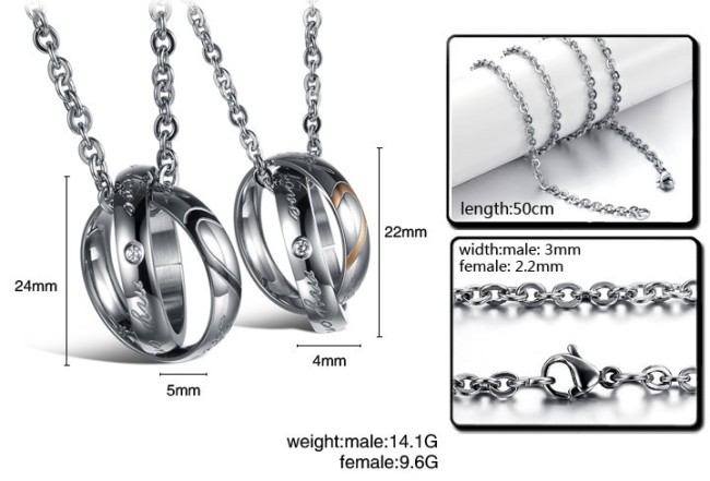 Wholesale Stainless Steel Real Love Couple Pendant