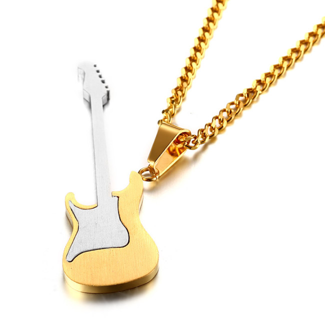 Wholesale Stainless Steel Rock Electric Guitar Pendant