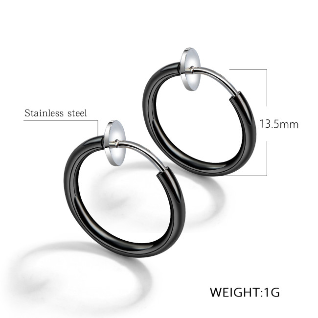 Wholesale Stainless Steel Elegant Men's Hoop Earrings