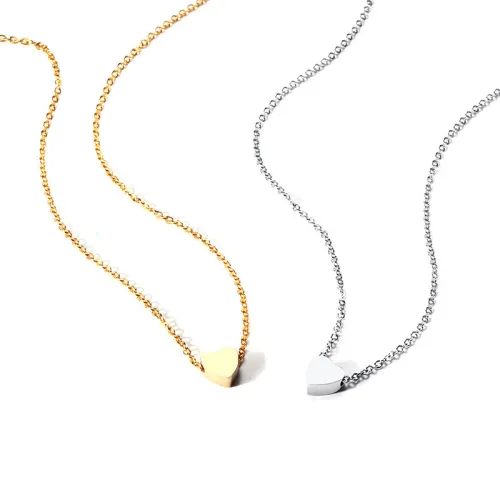 Wholesale Stainless Steel Heart Collarbone Chain Necklace