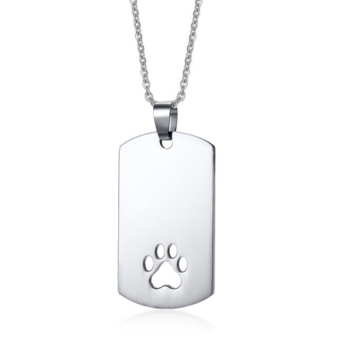 Wholesale Stainless Steel Hollow Paw Print Dog Tag