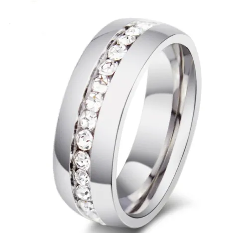 Wholesale Stainless Steel CZ Wedding Rings