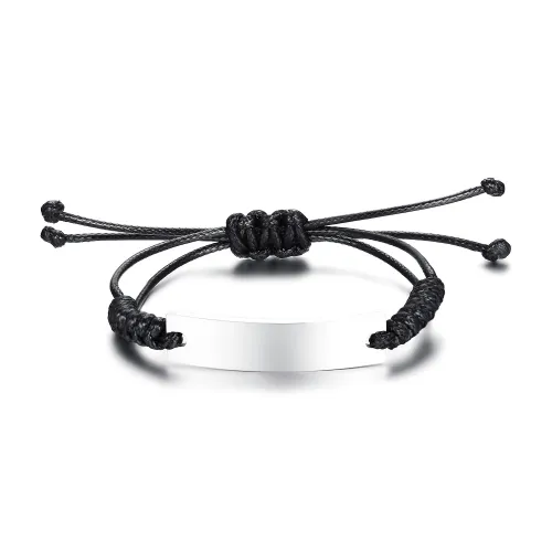 Wholesale Stainless Steel Braided Rope Personalized Adjustable ID Bracelets