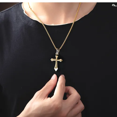 Wholesale Stainless Steel Jesus Charm Cross Chain Necklace