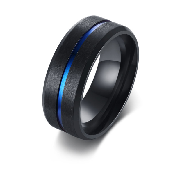 Wholesale Mens Stainless Steel Black Ring Band