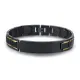 Wholesale Men's Stainless Steel Ip Black Brushed Chain Id Bracelet
