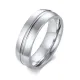 Wholesale Personalized 6mm Stainless Steel Grooved Ring