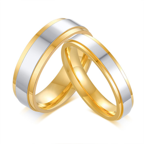 Wholesale Simple Stainless Steel Matching Couple Rings Set
