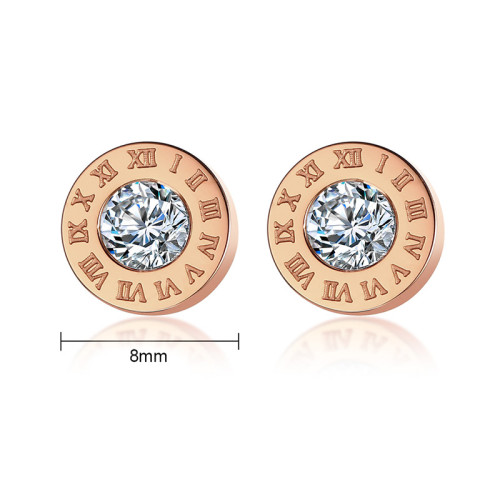 Wholesale Stainless Steel Round CZ Solitaire Stud Earrings