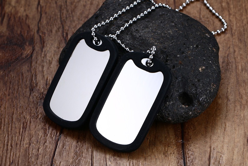 Wholesale Mens Stainless Steel Double Dog Tags Necklace (can be