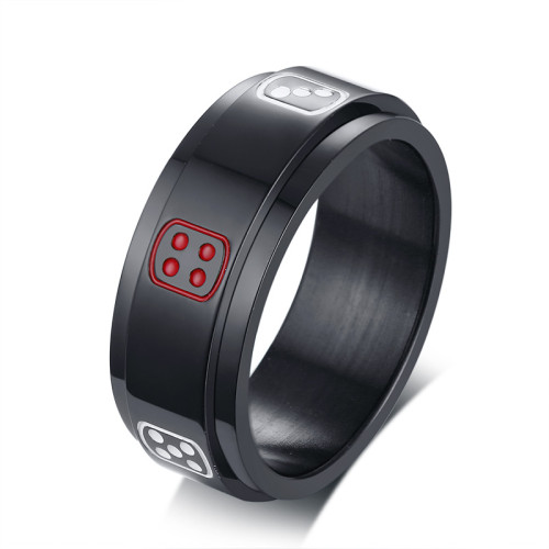 Wholesale High Quality 8MM Stainless Steel Rotatable Dice Ring for Men