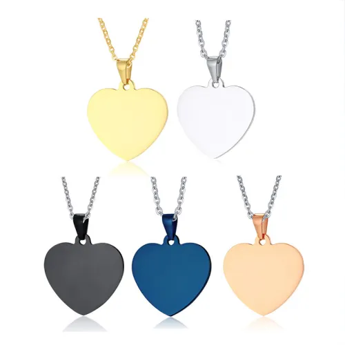 Wholesale Personalised Stainless Steel Heart Necklace