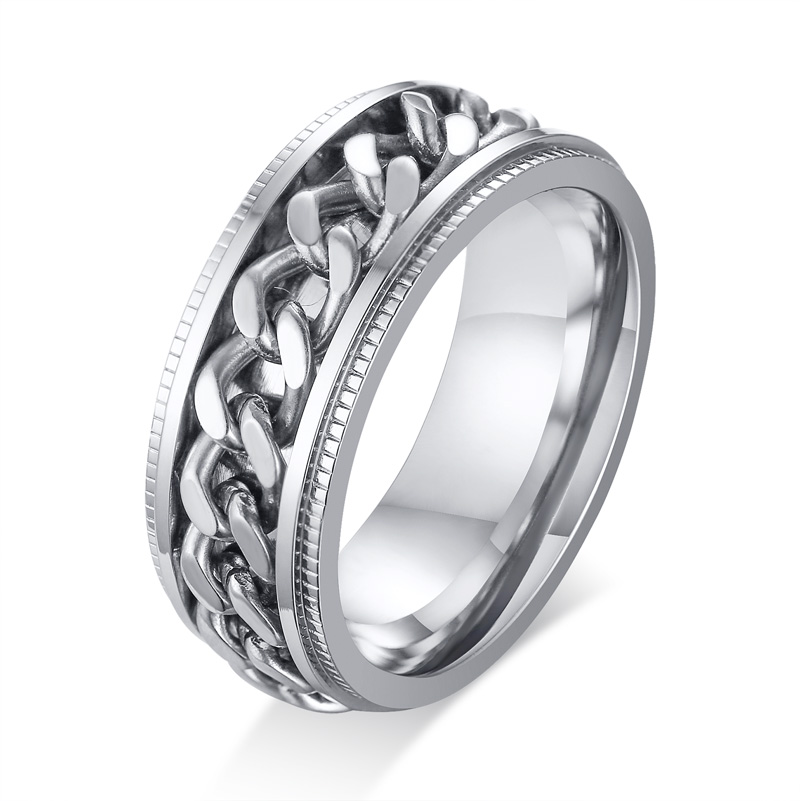Wholesale Stainless Steel Spinning Chain Ring for Men JC Love Jewelry
