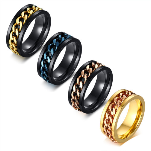 Wholesale Stainless Steel Spinning Chain Ring for Men