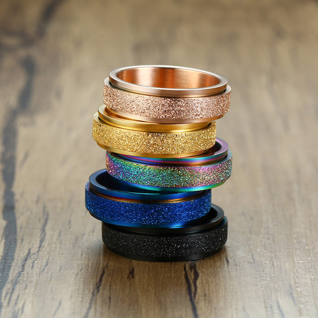 Wholesale Stainless Steel Rotating Wedding Ring For Men Women