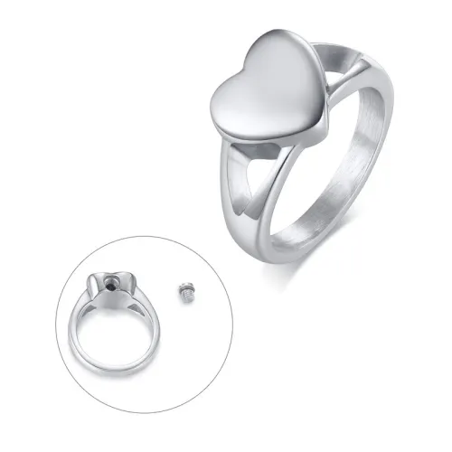 Wholesale 316l Stainless Steel Mirror Polished Ashtray Cremation Jewelry Ring