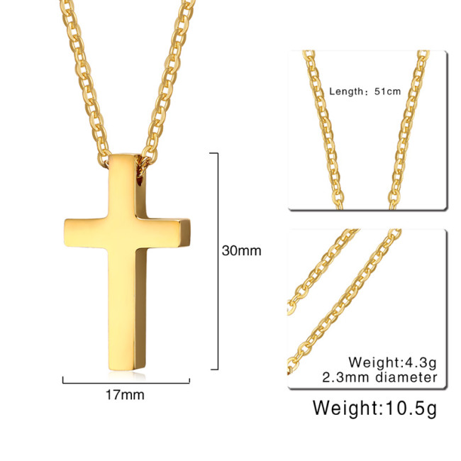 Wholesale Engravable Cross Pendants Stainless Steel Pendant Necklace