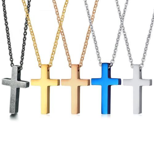 Wholesale Engravable Cross Pendants Stainless Steel Pendant Necklace