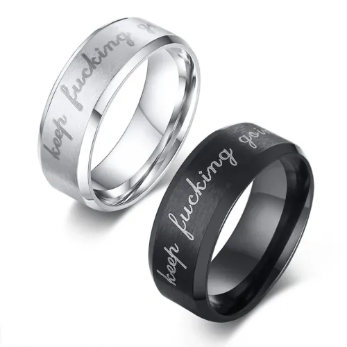 Wholesale Stainless Keep Fucking Going Men Ring