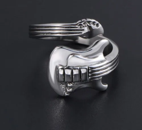 Wholesale Stainless Steel Guitar Rock Biker Rings