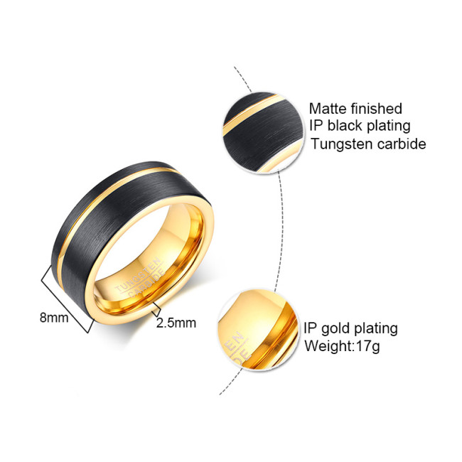 Wholesale Black & Gold Duotone Tungsten Ring Online