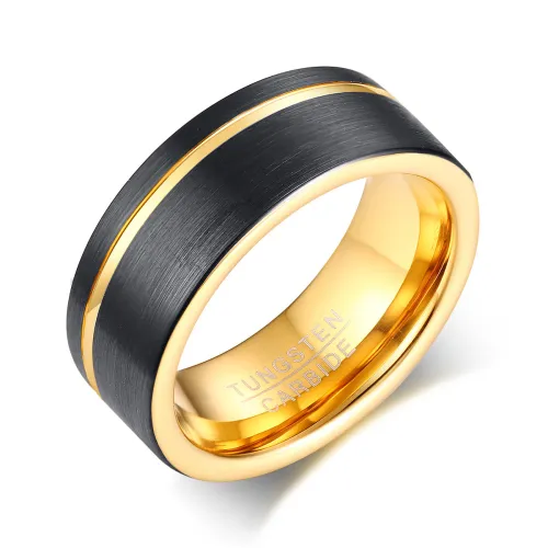 Wholesale Black & Gold Duotone Tungsten Ring Online
