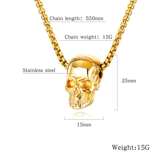 Wholesale Stainless Steel Small Anatomical Skull Pendant
