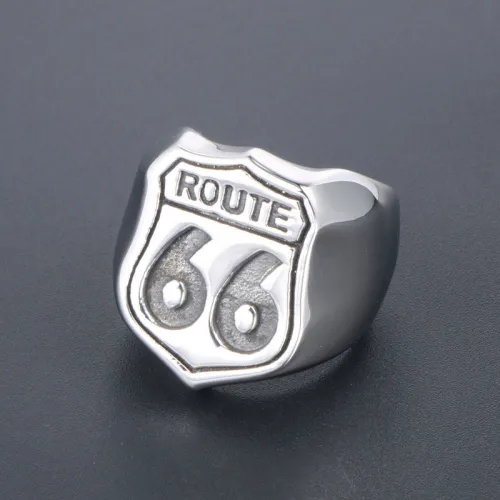 Wholesale Stainless Usa Biker Road Route 66 Ring