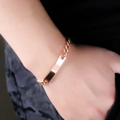 Wholesale Stainless Steel Id Couple Bracelet In Rose Gold Plating
