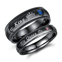 Wholesale Her King His Queen Ring Jewelry Wedding Steel Engagement