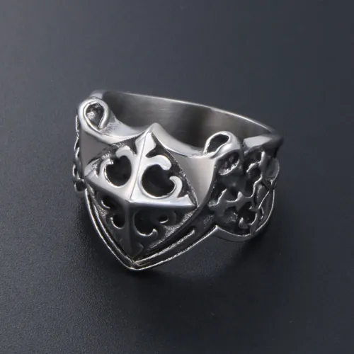 Wholesale Shield Cross Stainless Steel Men's Ring