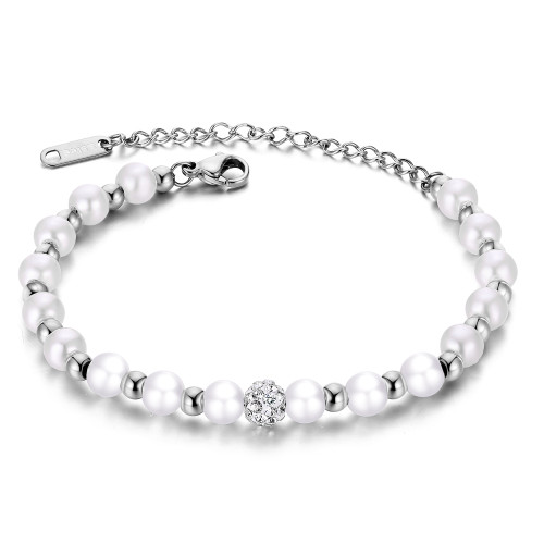 Wholesale Stainless Steel Bracelet with Fresh Water Pearls