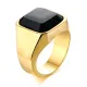 Wholesale Stainless Steel Mens Black Agate Ring