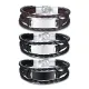 Wholesale Personalized Leather Alloy ID Bracelets