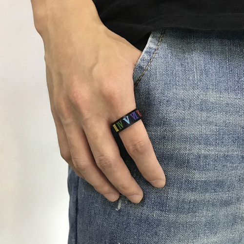 Wholesale Stainless Steel Rainbow LGBT Pride Ring