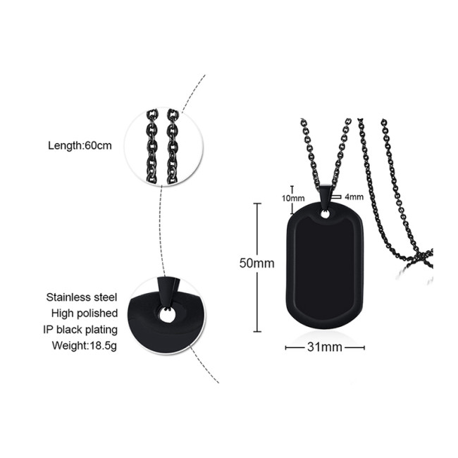 Wholesale Stainless Steel Dog Tag Necklace for Men