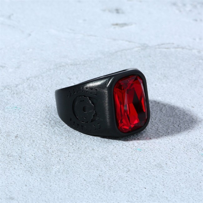 Wholesale Stainless Steel Red Stone Beautiful Ring