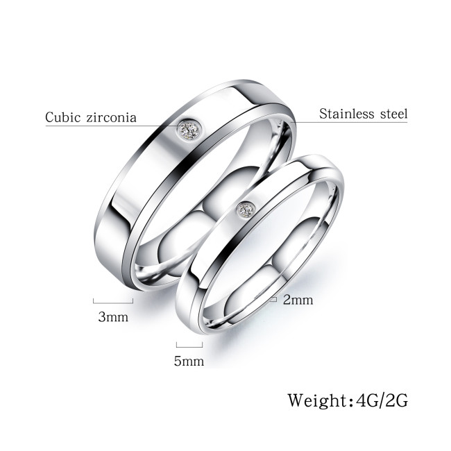 Wholesale Stainless Steel Wedding Ring and Engagement Ring Set