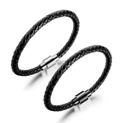 Wholesale Leather Cuff Bracelet with Magnetic Closure