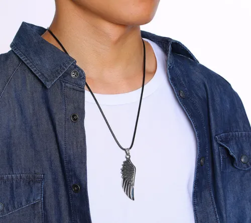 Wholesale Stainless Steel Wing Pendant Necklace